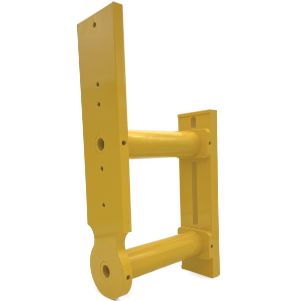 yellow universal extension bracket for mounting crossing signs to poles