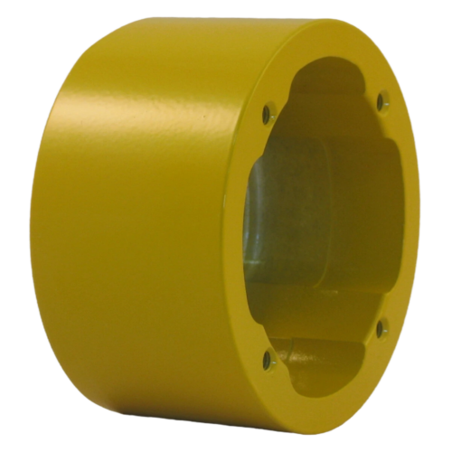 Side view of a yellow standard button cup